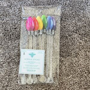 Acrylic Light Bulb Drink Stirrers - Multicolor Set